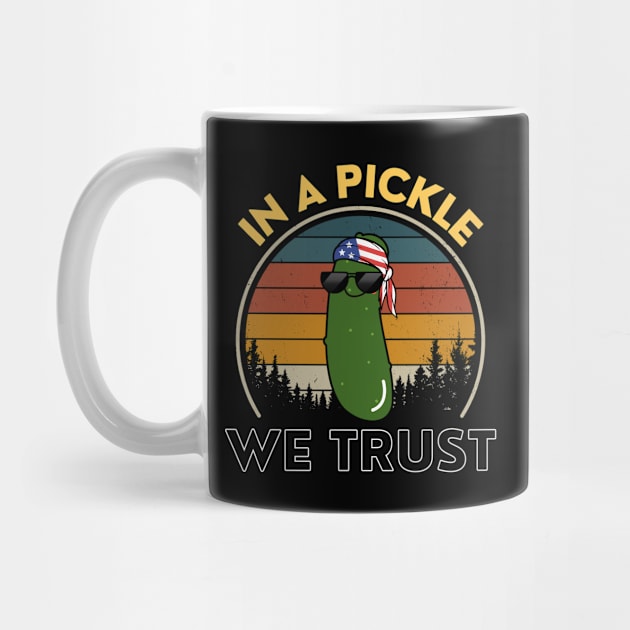 In A Pickle We Trust American Pickle Vintage Funny by DesignArchitect